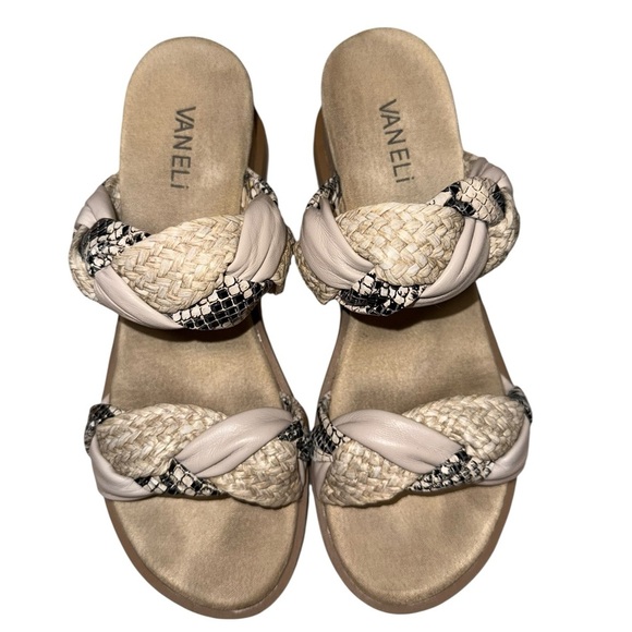 Vaneli® Chelsa Leather Cutout Slide Sandals – Size 8.5 - Picture 2 of 8